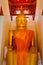 Big gold buddha statue at Wat Pa Lelai Worawihan, Suphanburi, Thailand. Beautiful of historic city at buddhism temple