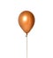 Big gold metallic latex balloon for birthday party isolated on a white