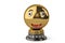 Big gold smile emoticon trophy.3D illustration.