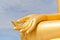 Big Golden Buddha hand statue