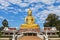 Big golden buddha statue sitting in thai temple