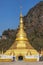 Big golden pagoda buddhist temple in paya thonzu district Kayin state, Myanmar Burma