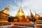 Big golden pagoda, Chedi with elephant at Wat Phra Singh,