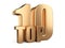 Big golden top 10, ten award symbol.