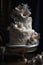 Big gorgeous wedding cake decorated with flowers