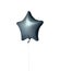 Big gray metallic latex star balloon for birthday party isolated on a white