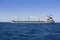 Big gray supertanker petrol oil boat