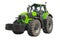 Big green agricultural tractor, front view