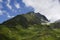 Big green Austrian mountain in the alps