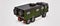 Big green truck prepared for long and challenging expeditions in remote areas. Truck with a house on wheels. 3d