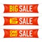 Big, half price and one day sale banners