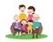 Big happy family sitting on the sofa. Grandmother