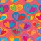 Big heart inside small love seamless pattern