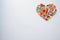 The big heart from little shining colorful hearts for Valentine`s Day.