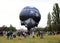 Big helmet hot air balloon launching