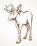 Big horned elk. Vector drawing