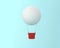 Big hot air balloon golf concepts on blue pastel background. min