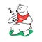 Big Ice Bear was bouncing a football