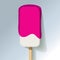 Big ice lolly icecream white pink jelly on a grey background vector.