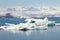 Big icebergs in lake jokulsarlon, ijsland