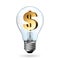 Big idea concept design,Light bulb concept.Dollar sign in light bulb.