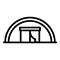 Big immigrants tent icon, outline style