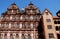 Big, important and historic building with statues in Heidelberg in Germany