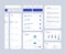 Big and improved ui kit for web designing, mobile apps with the different buttons, charts, diagrams, menu, search.