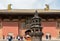 Big iron burner in front of Mahavira or Great Hall at Upper Huayan Monaster