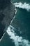 Big Island aerial shot - lava meets ocean