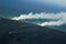 Big Island aerial shot - lava meets ocean