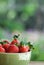 Big, juicy strawberries in a bowl