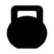 Big kettlebell. Black silhouette. Isolated vector illustration.