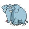 Big kind blue elephant cartoon  animal character