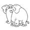 Big kind blue elephant cartoon coloring page animal character