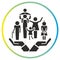 big kinship together icon, family, concept save dynasty, flat symbol