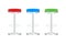 Big lap disk shape bright multicolor stylish 3d barstool stand . Vector stock illustration