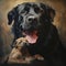 Big large breed adult pet dog and puppy art