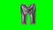 Big Letter M from alphabet helium silver balloon floating on green screen -