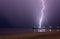 Big lightning bolt strike over Henley beach