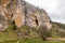 Big limestone rocky walls in Soria, Spain