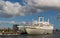 Big liner in Rotterdam port