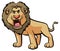 Big Lion Roaring Color Illustration Design