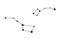 Big and Little Dipper constellation set simple doodle vector illustration, Ursa major and Minor astronomy symbol design element