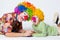 Big and little funny clowns photo