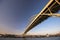 Big long metal arched bridge across the Willamette River