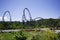 Big loops on a ride of a giant roller coaster