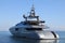 Big luxury motor yacht with blue background - big motor yacht