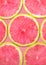 Big macro Sliced â€‹â€‹watermelon radish on pink