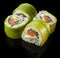 Big maki sushi. roll green dragon